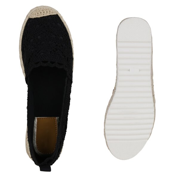 Stiefelparadies Damen Espadrilles in Schwarz Versandkostenfrei