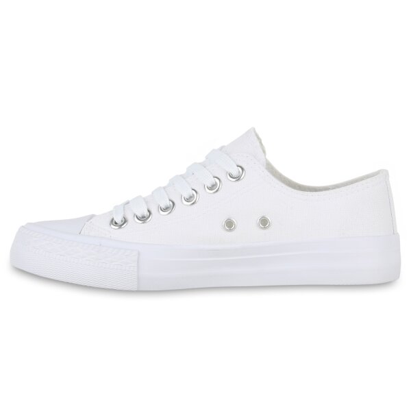 Stiefelparadies Damen Sneaker Low in Weiss Online Shopping