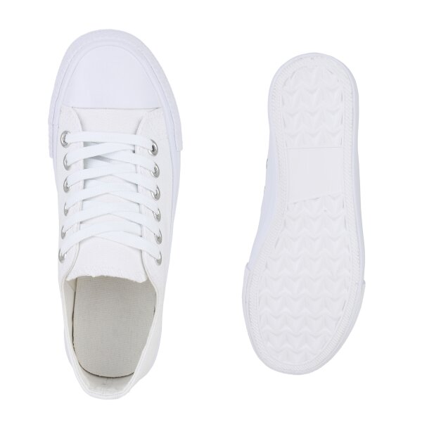 Stiefelparadies Damen Sneaker Low in Weiss Online Shopping