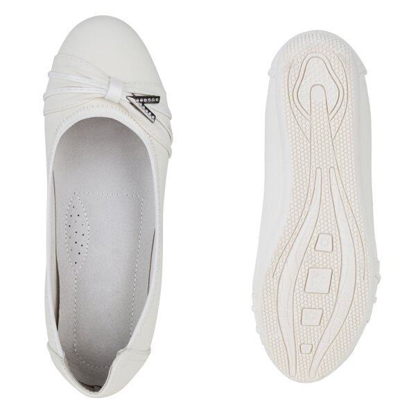 Stiefelparadies Damen Sportliche Ballerinas in Weiss Exklusive Angebote