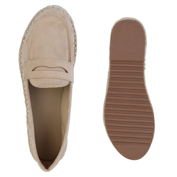 Stiefelparadies Damen Espadrilles in Beige Sonderangebote