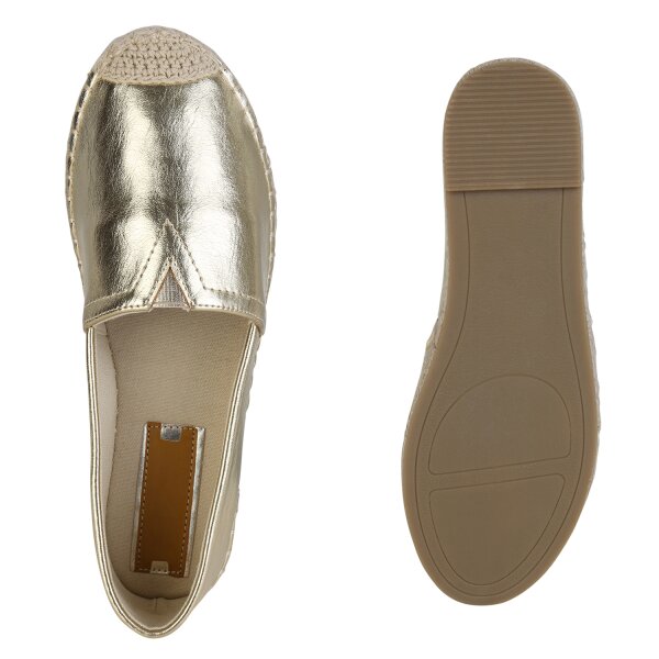 Stiefelparadies Damen Espadrilles in Gold VIP-Rabatte