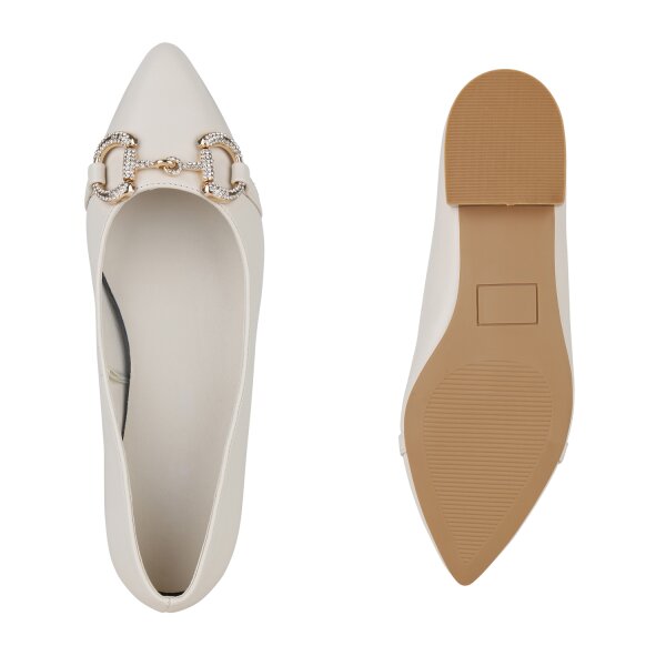 Stiefelparadies Damen Klassische Ballerinas in Beige Bis zu 65% Rabatt