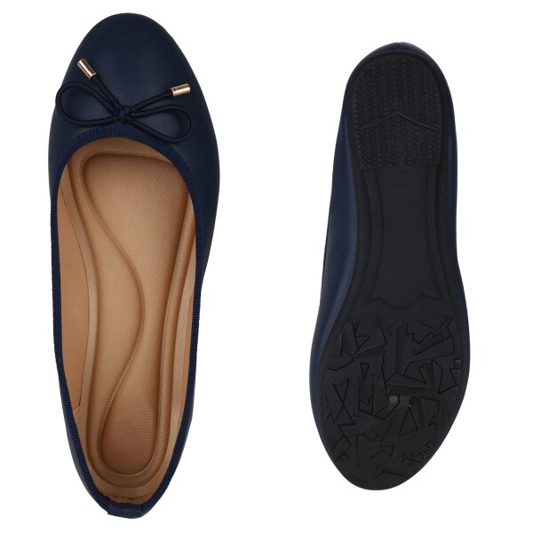 Stiefelparadies Damen Klassische Ballerinas in Dunkelblau Nur für heute