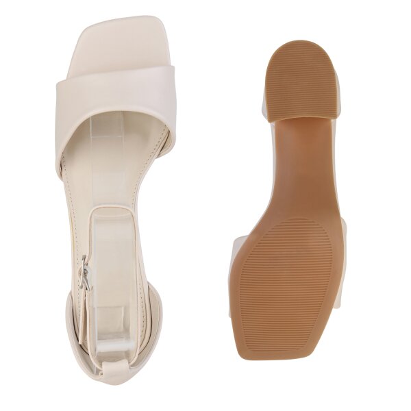 Stiefelparadies Damen Klassische Sandaletten in Beige Discount Store für neue Produkte