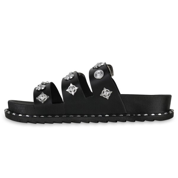 Stiefelparadies Damen Pantoletten in Schwarz Sonderangebot