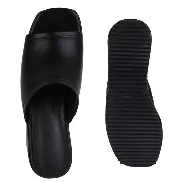 Stiefelparadies Damen Plateau Sandaletten in Schwarz Osterangebot