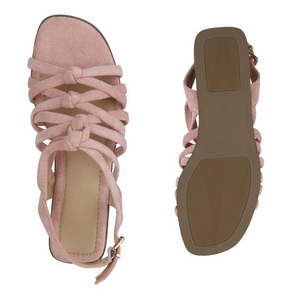 Stiefelparadies Damen Riemchensandalen in Nude Tiefpreis