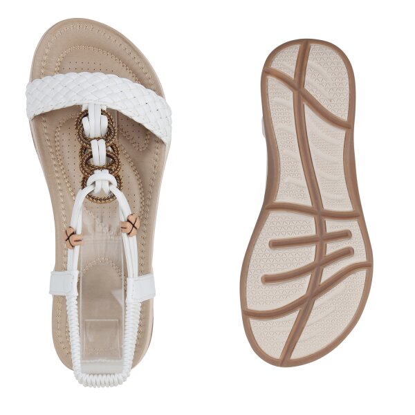 Stiefelparadies Damen Riemchensandalen in Weiss JETZT KAUFEN