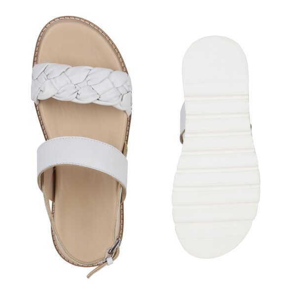 Stiefelparadies Damen Riemchensandalen in Weiss Neueste Stile
