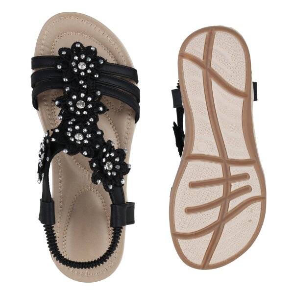 Stiefelparadies Damen Riemchensandalen in Weiss Letzte 2 Tage