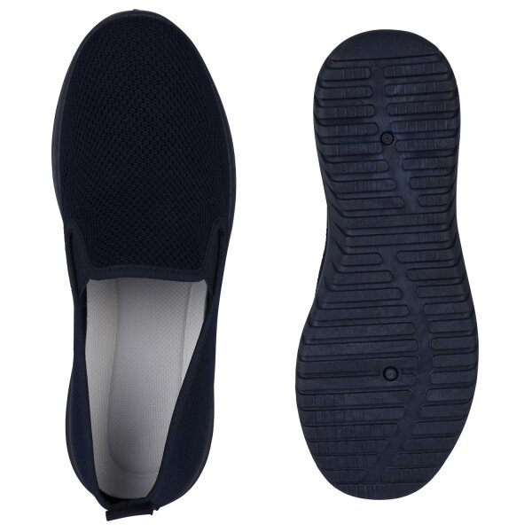 Stiefelparadies Damen Slip Ons in Dunkelblau Discount Store für neue Produkte