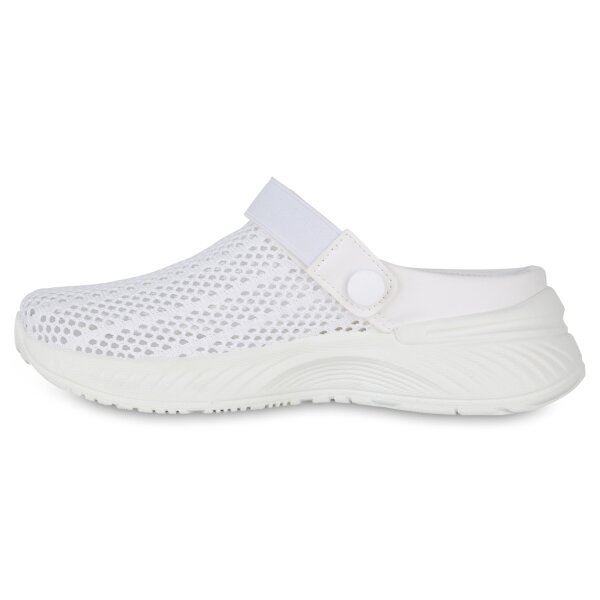 Stiefelparadies Damen Slip Ons in Weiss Riesige Rabatte