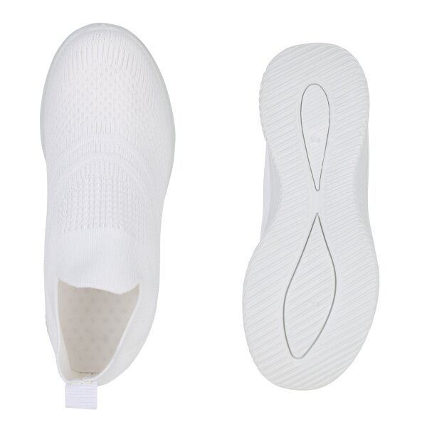 Stiefelparadies Damen Slip Ons in Weiss 50% Rabatt mit kostenlosem Versand