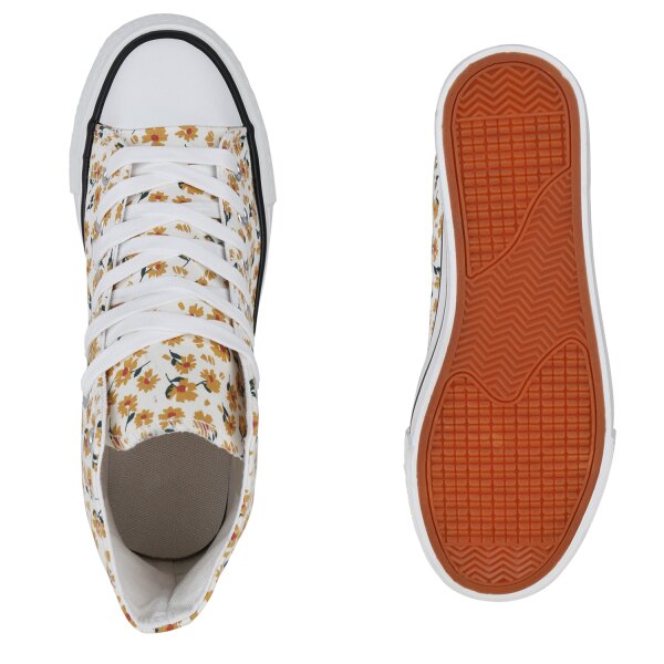 Stiefelparadies Damen Sneaker High in Gelb Clearance-Verkauf