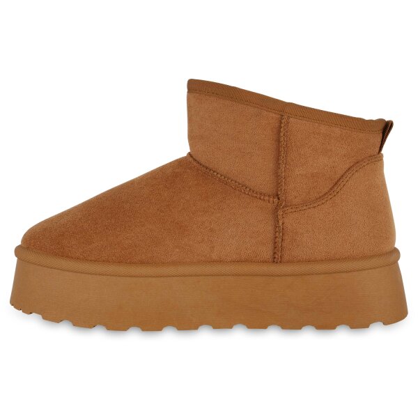 Stiefelparadies Damen Winter Boots in Hellbraun