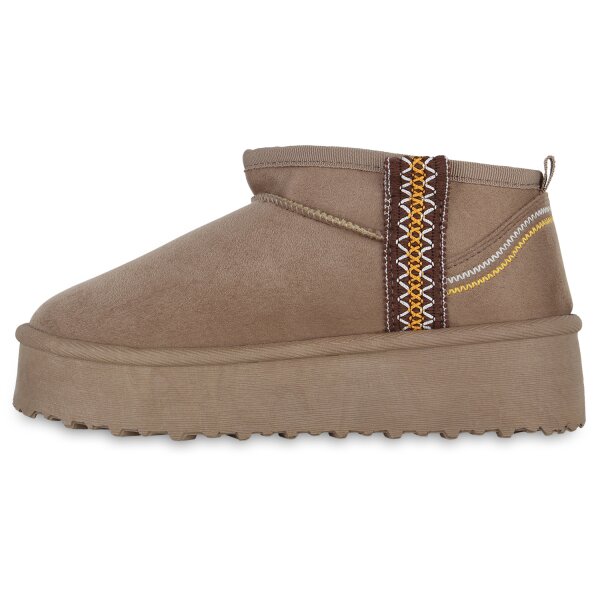 Stiefelparadies Damen Winter Boots in Taupe