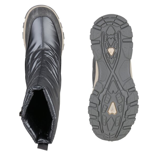 Stiefelparadies Damen Winterstiefel in Grau Metallic Angebote