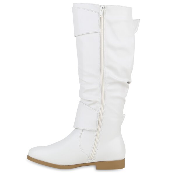 Stiefelparadies Damen Klassische Stiefel in Weiss Fabrik Onlineshop