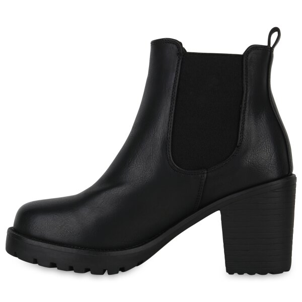 Stiefelparadies Damen Chelsea Boots in Schwarz Günstig kaufen