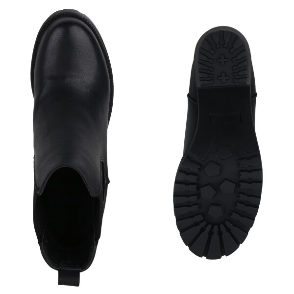 Stiefelparadies Damen Chelsea Boots in Schwarz Günstig kaufen