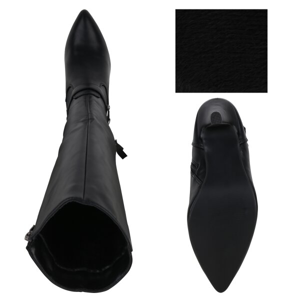 Stiefelparadies Damen Klassische Stiefel in Schwarz Versandkostenfrei
