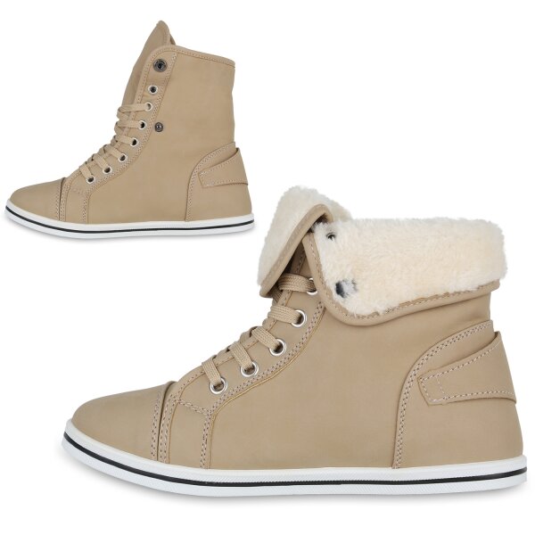 Stiefelparadies Damen Sneaker High in Beige Flash Sale
