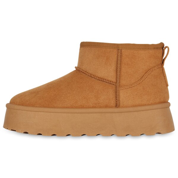 Stiefelparadies Damen Winter Boots in Hellbraun