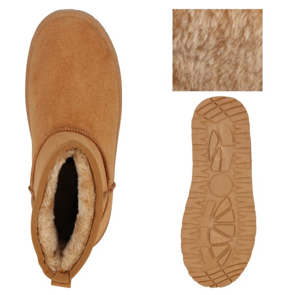 Stiefelparadies Damen Winter Boots in Hellbraun Online Outlet