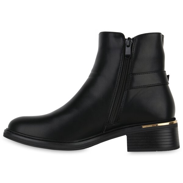 Stiefelparadies Damen Biker Boots in Schwarz Blitzangebot