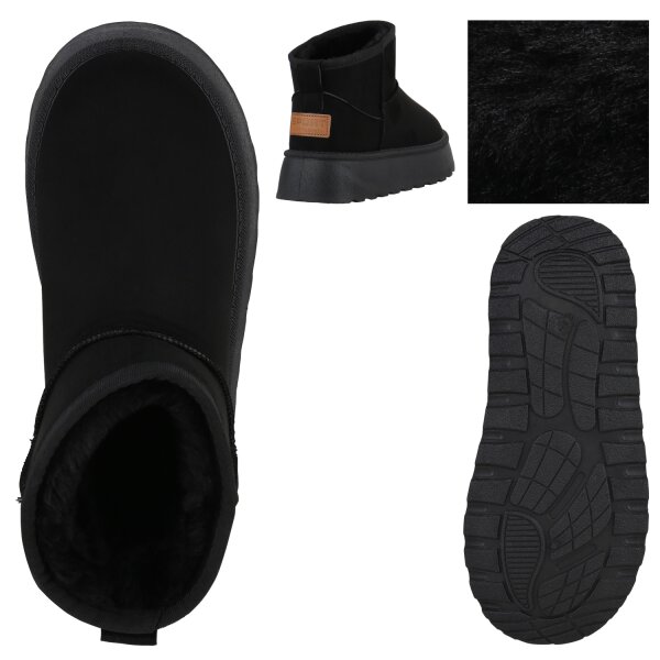 Stiefelparadies Damen Winter Boots in Schwarz Neuheiten