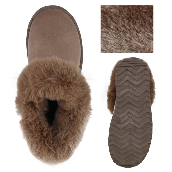 Stiefelparadies Damen Pantoffeln in Khaki VIP-Rabatte