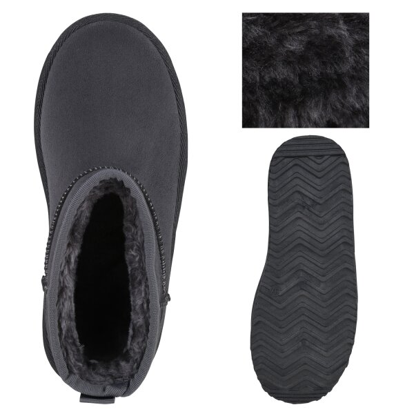 Stiefelparadies Damen Winter Boots in Grau Tiefpreis