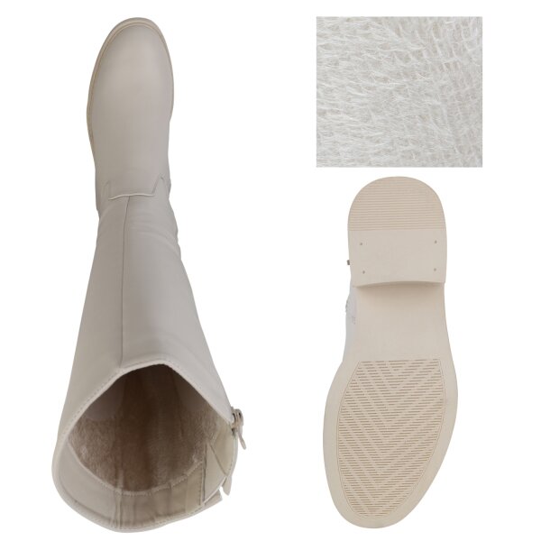 Stiefelparadies Damen Klassische Stiefel in Beige JETZT KAUFEN