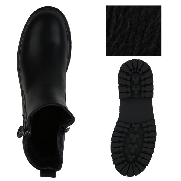 Stiefelparadies Damen Klassische Stiefeletten in Schwarz Bis zu 50% Rabatt