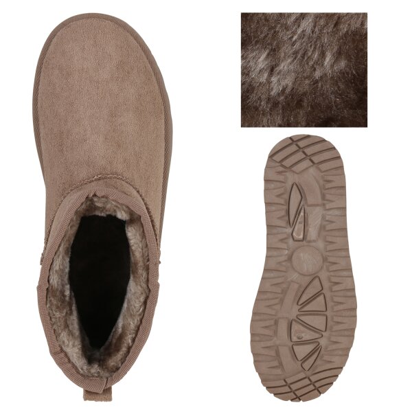 Stiefelparadies Damen Winter Boots in Khaki Clearance-Verkauf