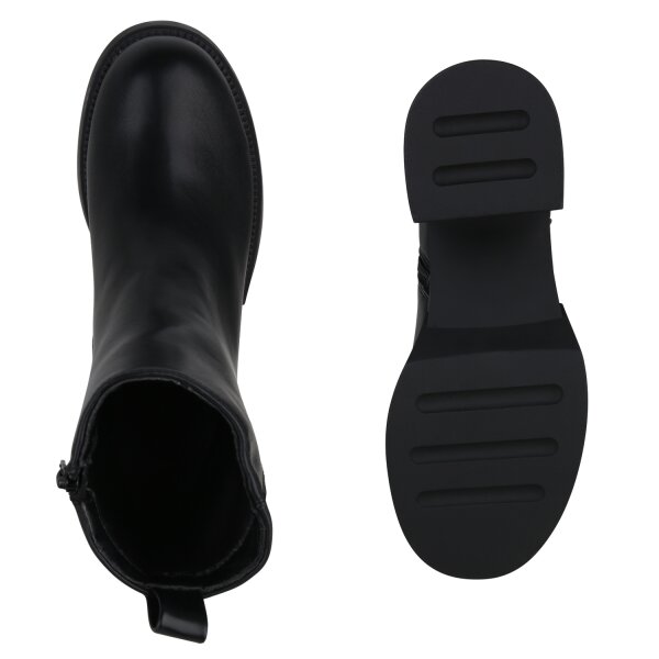 Stiefelparadies Damen Klassische Stiefeletten in Schwarz Hotsell