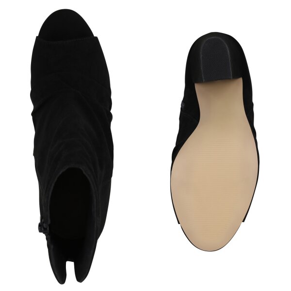 Stiefelparadies Damen Peeptoes in Schwarz im Angebot