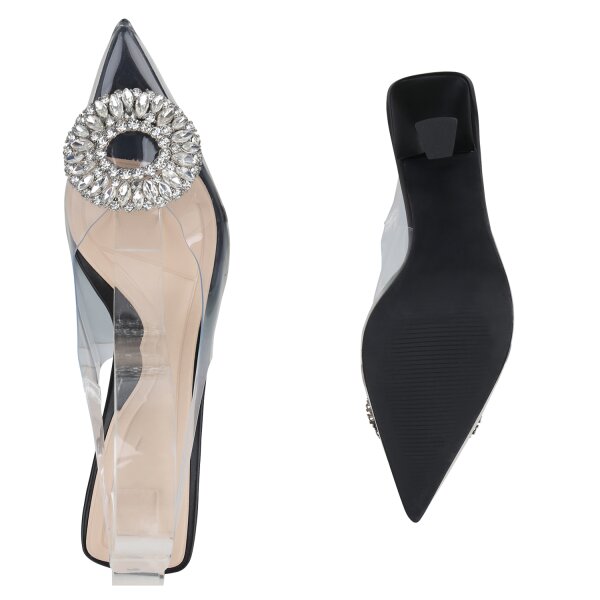 Stiefelparadies Damen Slingpumps in Schwarz Blitzverkäufe