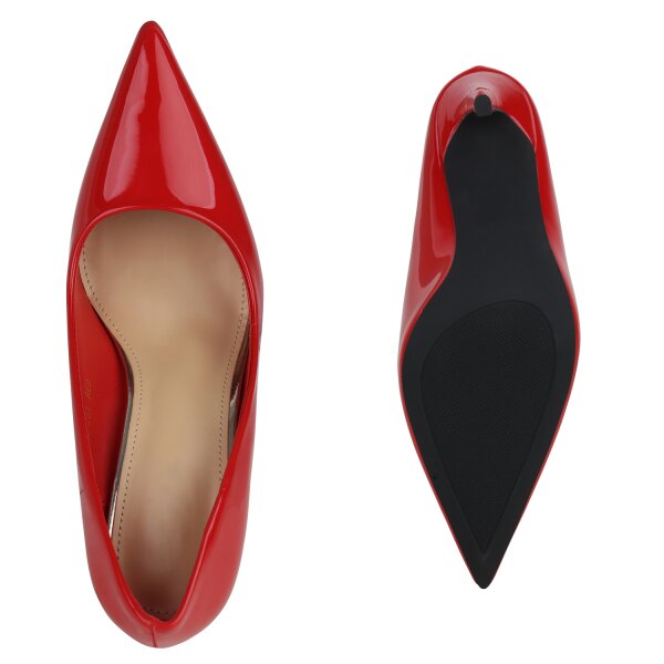 Stiefelparadies Damen High Heels in Rot Lack Fabrik Onlineshop