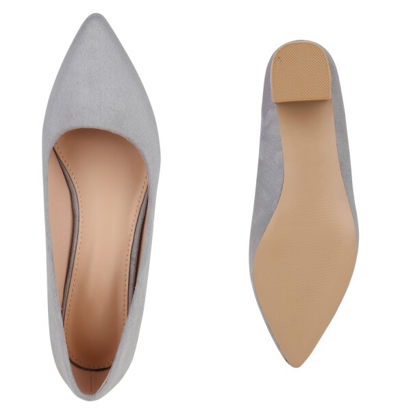 Stiefelparadies Damen Klassische Pumps in Grau Rabatt