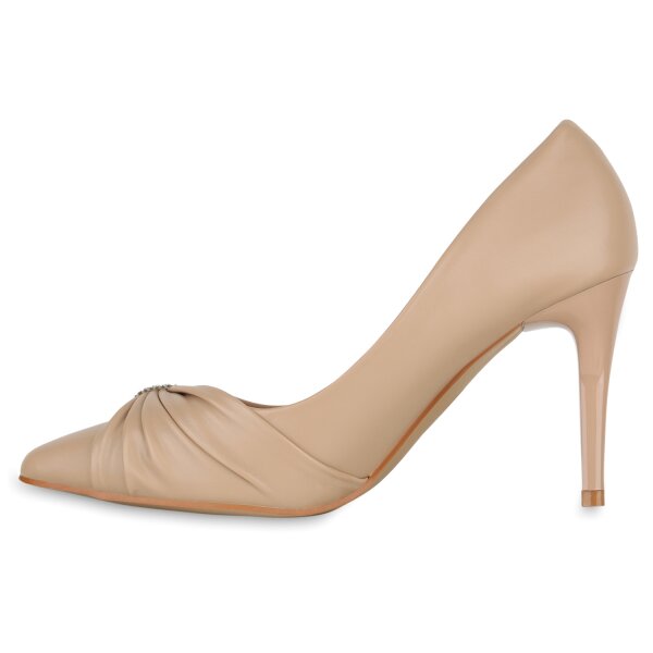 Stiefelparadies Damen Klassische Pumps in Khaki Günstig kaufen