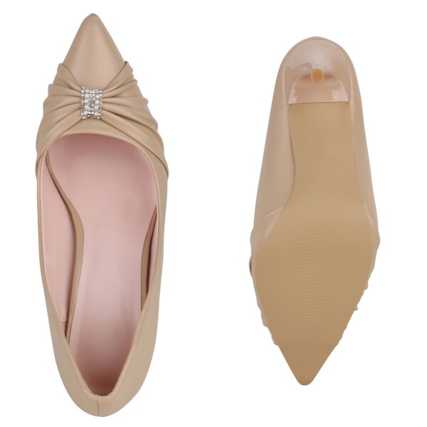Stiefelparadies Damen Klassische Pumps in Khaki Günstig kaufen