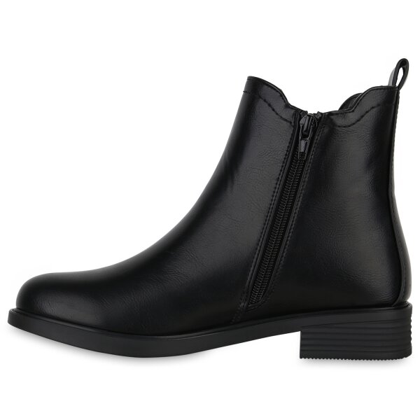 Stiefelparadies Damen Klassische Stiefeletten in Schwarz Exklusivangebot