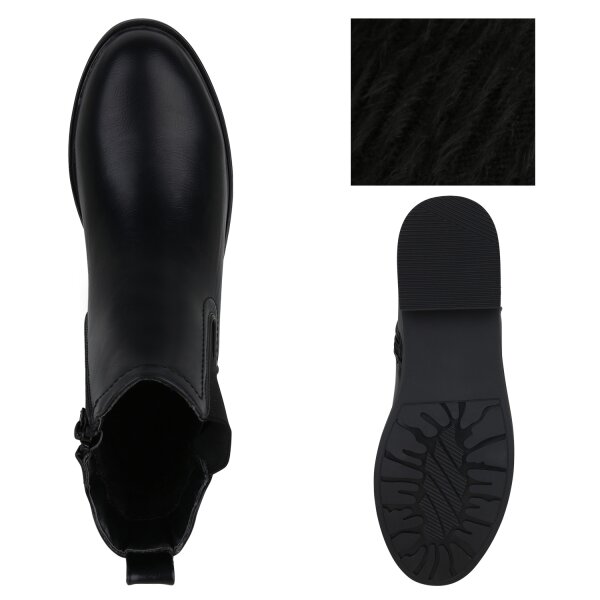 Stiefelparadies Damen Klassische Stiefeletten in Schwarz Exklusivangebot