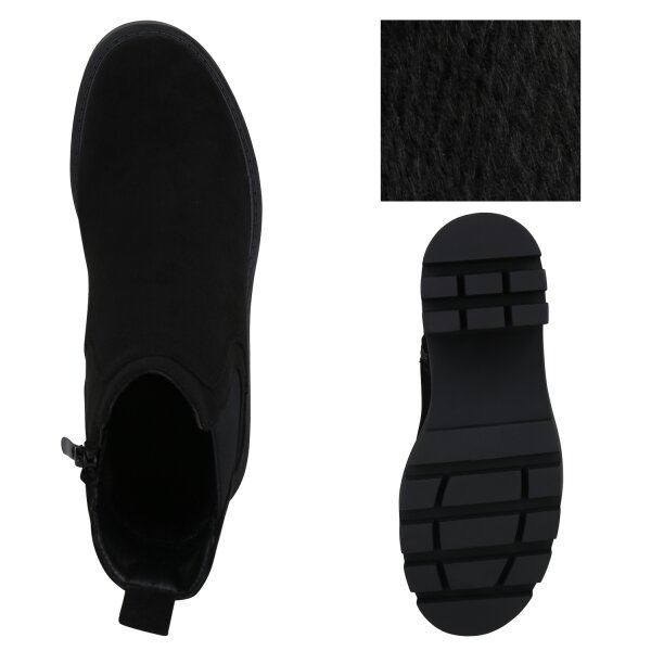 Stiefelparadies Damen Klassische Stiefeletten in Schwarz Black Friday