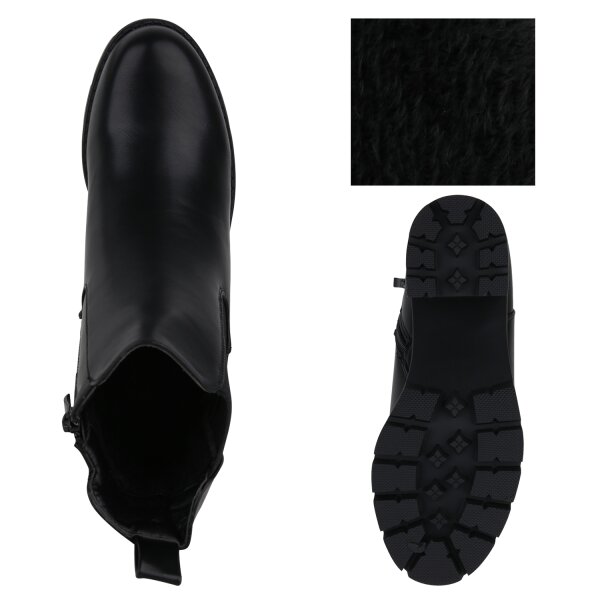 Stiefelparadies Damen Klassische Stiefeletten in Schwarz Wochenangebot