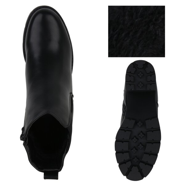 Stiefelparadies Damen Klassische Stiefeletten in Schwarz Snake Kostenlose Rückgabe