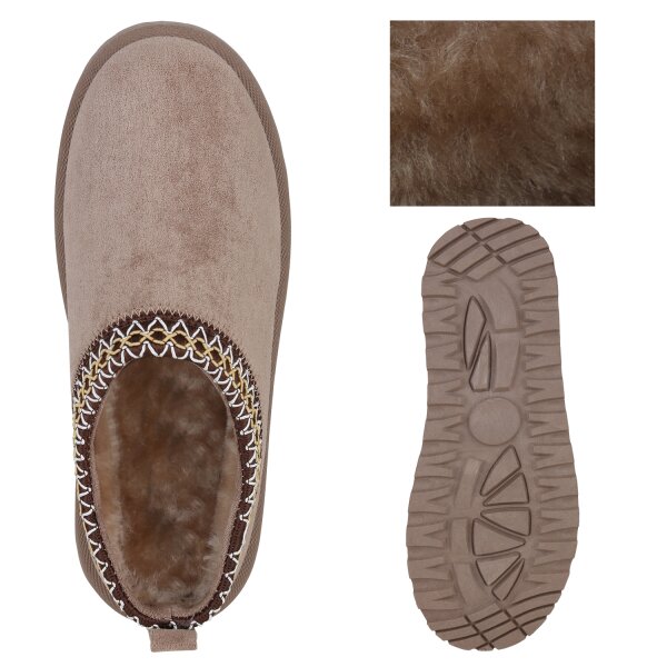 Stiefelparadies Damen Pantoffeln in Taupe JETZT KAUFEN