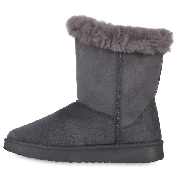 Stiefelparadies Damen Schlupfstiefeletten in Grau Zeitbegrenzte Promotion